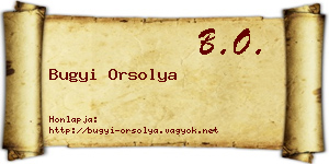 Bugyi Orsolya névjegykártya